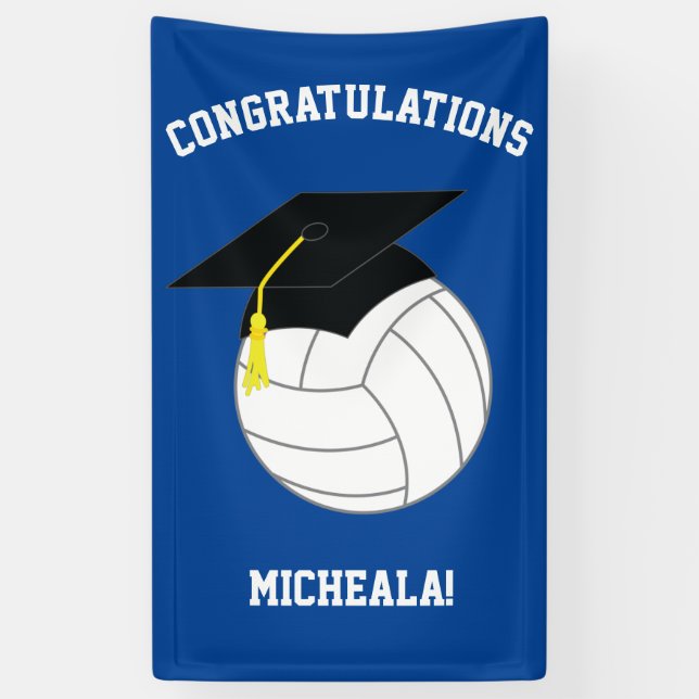 Volleyball Abschluss Sportblau Banner (Vertikal)