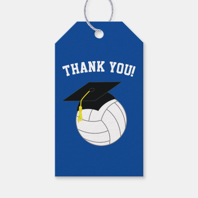 Volleyball Abschluss Sports Blue Geschenkanhänger (Vorderseite)