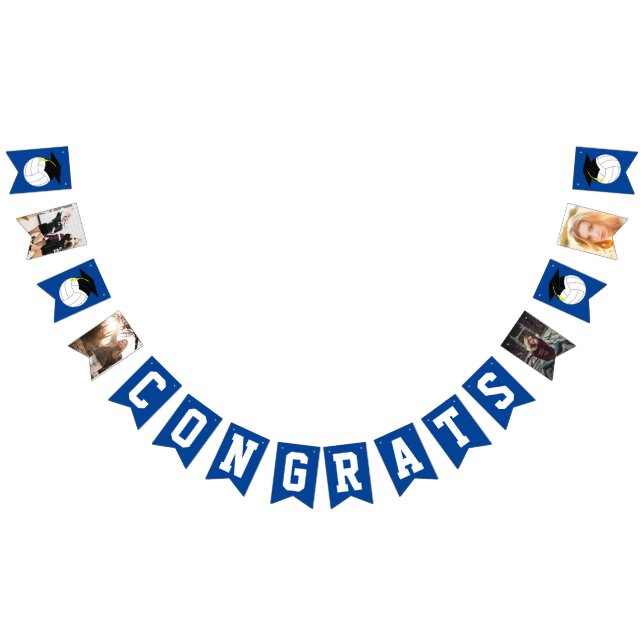 Volleyball Abschluss Sports Blue Wimpelkette (Alle)