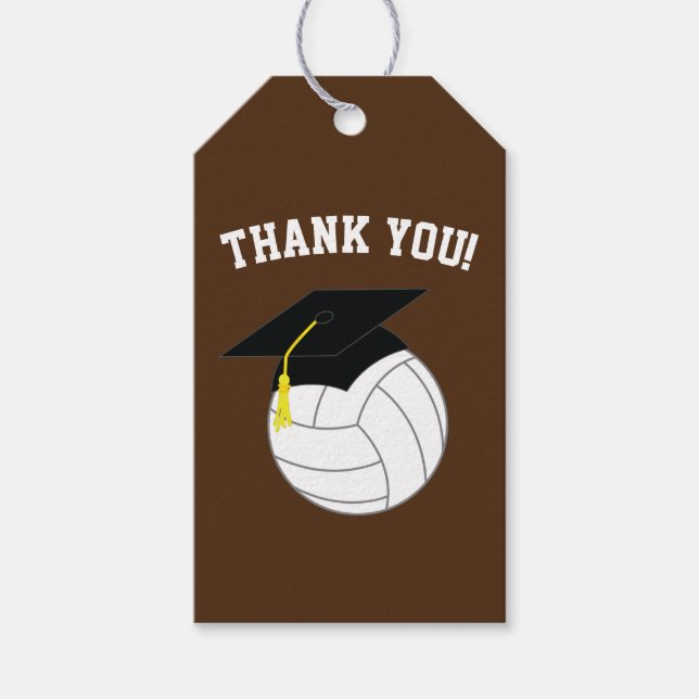 Volleyball Abschluss Sports Brown Geschenkanhänger (Vorderseite)