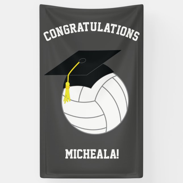 Volleyball Abschluss Sports Gray Banner (Vertikal)