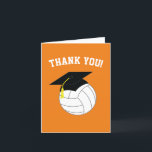 Volleyball Abschluss Sports Orange Dankeskarte<br><div class="desc">Feiern Sie Ihren Absolvent mit diesem Sport-Thema Volleyball Abschluss Ankündigung,  Einladung und Party Dekoration in Orange! Ideal für einen Absolventen der Oberstufe,  Uni oder 8. Klasse,  der Fußball und Sport liebt!</div>