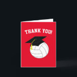 Volleyball Abschluss Sports Red Dankeskarte<br><div class="desc">Feiern Sie Ihren Absolvent mit diesem Sport-Thema Volleyball Abschluss Ankündigung,  Einladung und Party Dekoration in rot! Ideal für einen Absolventen der Oberstufe,  Uni oder 8. Klasse,  der Fußball und Sport liebt!</div>