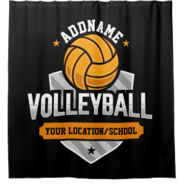 Volleyball ADD TEXT School Varsity Team Player Duschvorhang