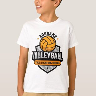 Volleyball ADD TEXT School Varsity Team Player T-Shirt