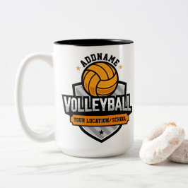 Volleyball ADD TEXT School Varsity Team Player Zweifarbige Tasse