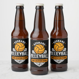 Volleyball ADD TEXT Schulmannschaft Spieler Bierflaschenetikett