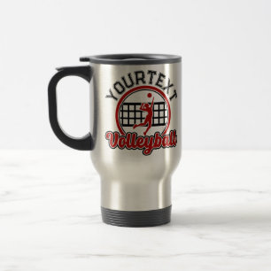 Volleyball ADNAME Spike Ball Attack Team Spieler Reisebecher