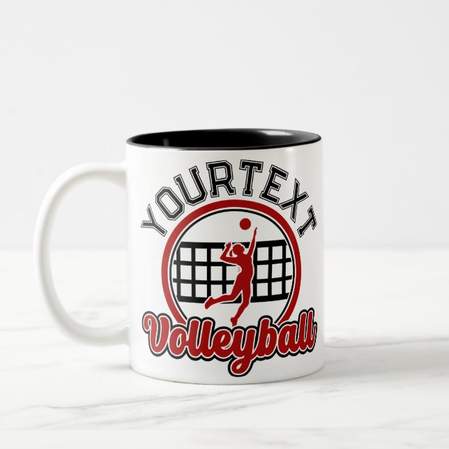Volleyball ADNAME Spike Ball Attack Team Spieler Zweifarbige Tasse (Links)