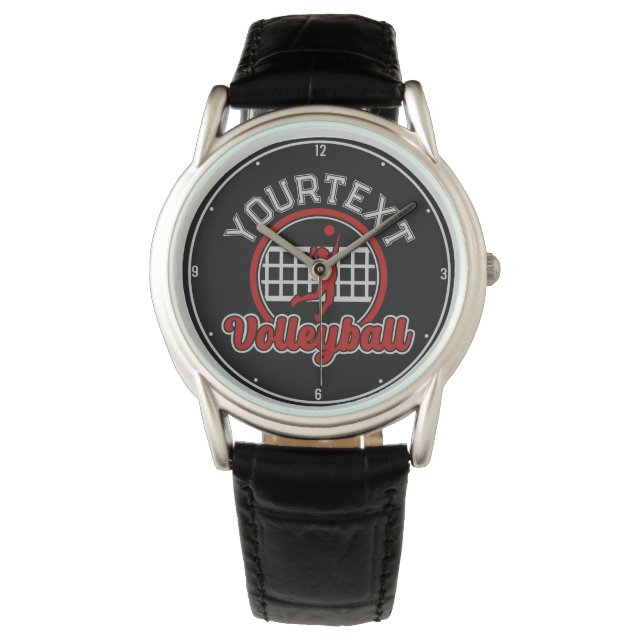 Volleyball ADNAME Spike Ball Attack Team Sport Armbanduhr (Vorderseite)