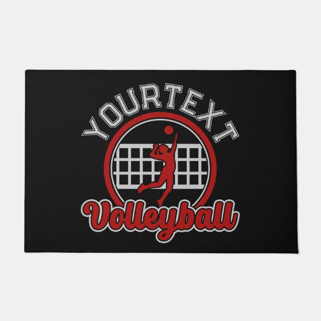 Volleyball ADNAME Spike Ball Attack Team Sport Fußmatte (Vorderseite)