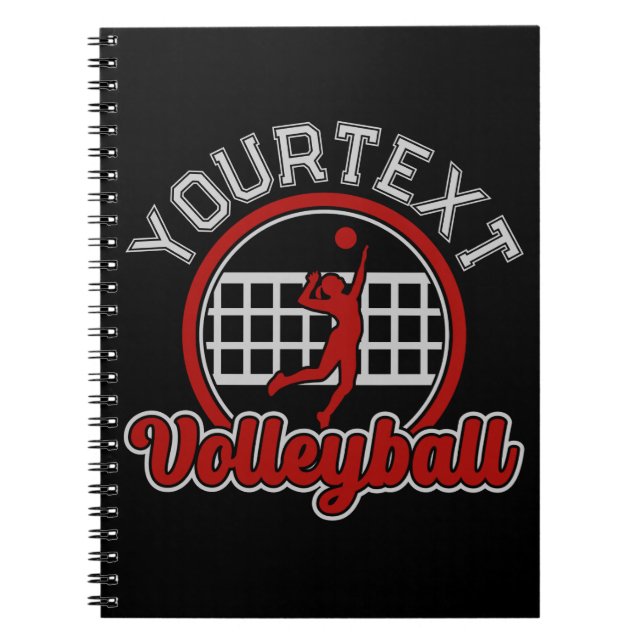 Volleyball ADNAME Spike Ball Attack Team Sport Notizblock (Vorderseite)