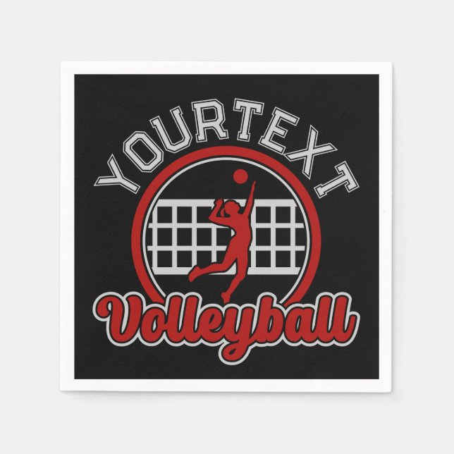Volleyball ADNAME Spike Ball Attack Team Sport Serviette (Vorderseite)