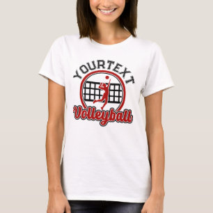 Volleyball ADNAME Spike Ball Attack Team Sport T-Shirt
