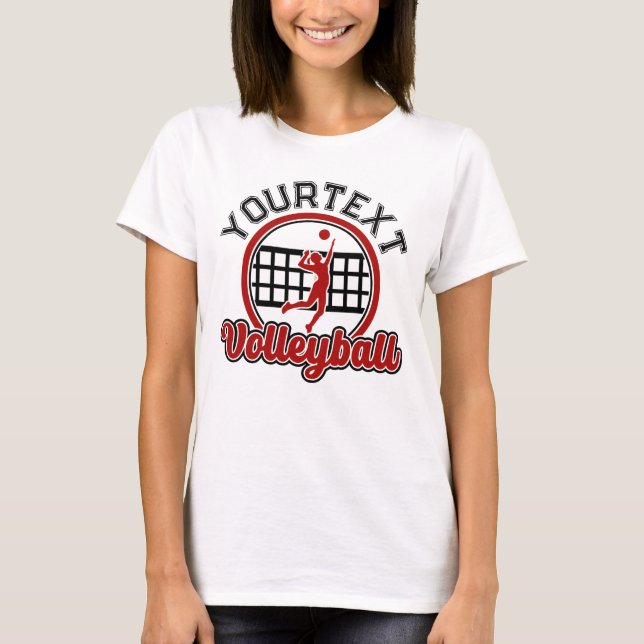 Volleyball ADNAME Spike Ball Attack Team Sport T-Shirt (Vorderseite)