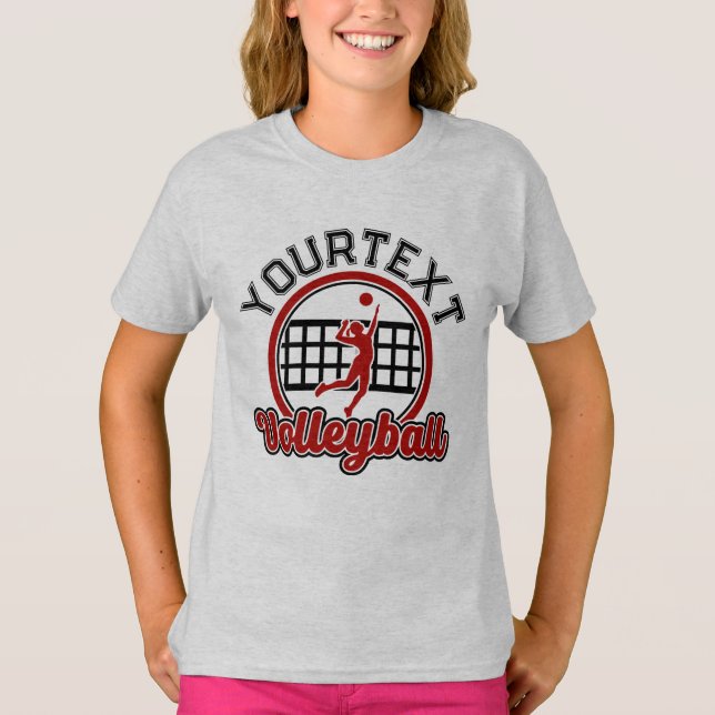 Volleyball ADNAME Spike Ball Attack Team Sport T-Shirt (Vorderseite)