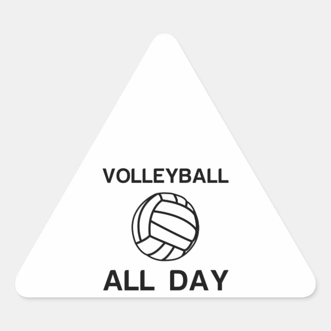 Volleyball all Day Dreieckiger Aufkleber (Vorderseite)