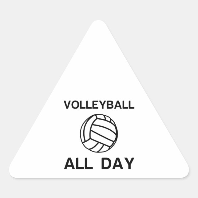 Volleyball all day dreieckiger aufkleber (Vorderseite)