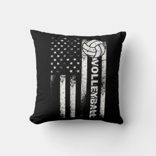 Volleyball American Flag Fun USA Patriotic Athlet Kissen