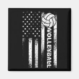 Volleyball American Flag  Fun USA Patriotic Athlet Magnet