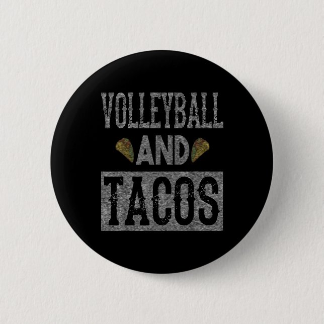 Volleyball and Tacos Fun Taco Distressed  Button (Vorderseite)