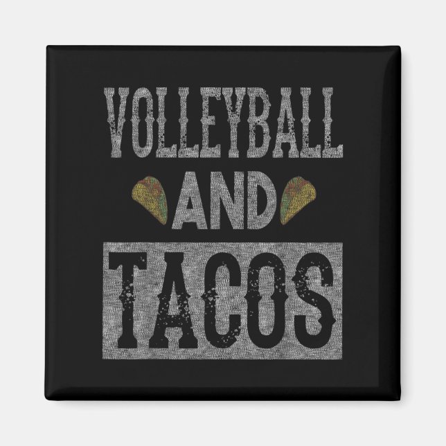 Volleyball and Tacos Fun Taco Distressed  Magnet (Vorne)