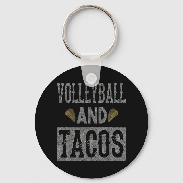 Volleyball and Tacos Fun Taco Distressed  Schlüsselanhänger (Vorderseite)