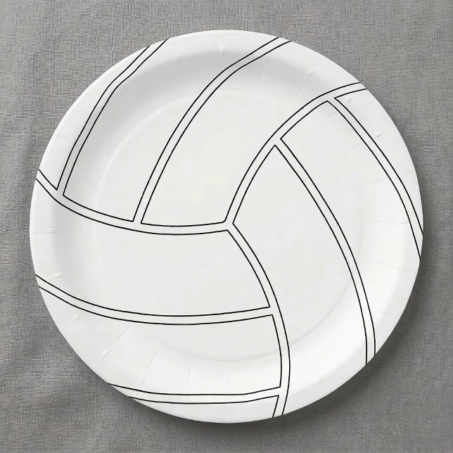 Volleyball Anpassbare Papier-Party-Teller Pappteller (Volleyball paper plate for volleyball themed parties and events.)