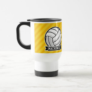 Volleyball auf Gelben Streifen Reisebecher