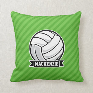 Volleyball auf grünen Streifen Kissen
