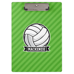 Volleyball auf grünen Streifen Klemmbrett
