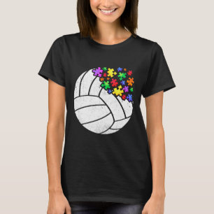 Volleyball Autismus Puzzle Männer Frauen Kinder Au T-Shirt