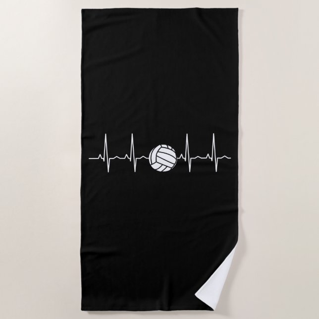 Volleyball Ball Heartbeat Strandtuch (Vorderseite)