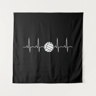 Volleyball Ball Heartbeat Wandteppich
