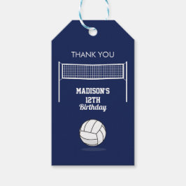 Volleyball Ball & Net Navy Blue Birthday Name Age Geschenkanhänger