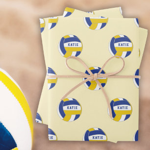 Volleyball Ball Pattern Kinder Geburtsname Wrappin Geschenkpapier Set