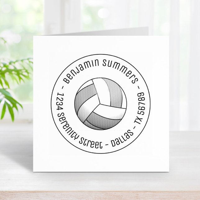 Volleyball-Ball-Round-Address Gummistempel (Von Creator hochgeladen)