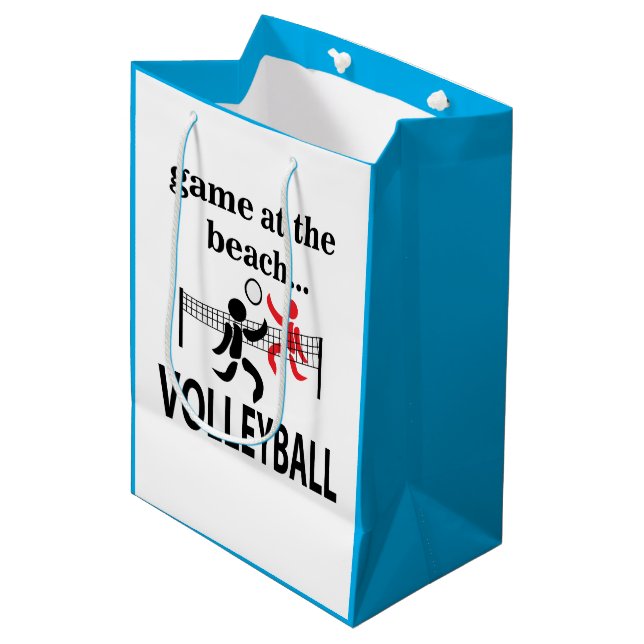 Volleyball Beach Volleyball Mittlere Geschenktüte (Vorderseite Schrägansicht)