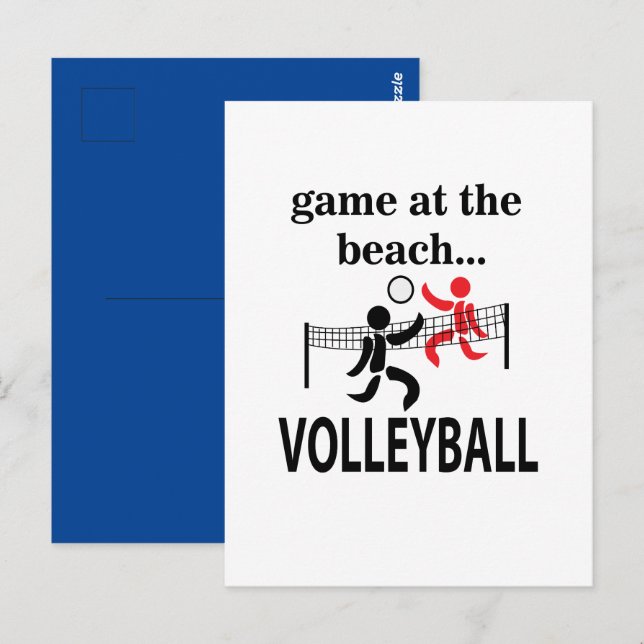 Volleyball Beach Volleyball Postkarte (Vorne/Hinten)