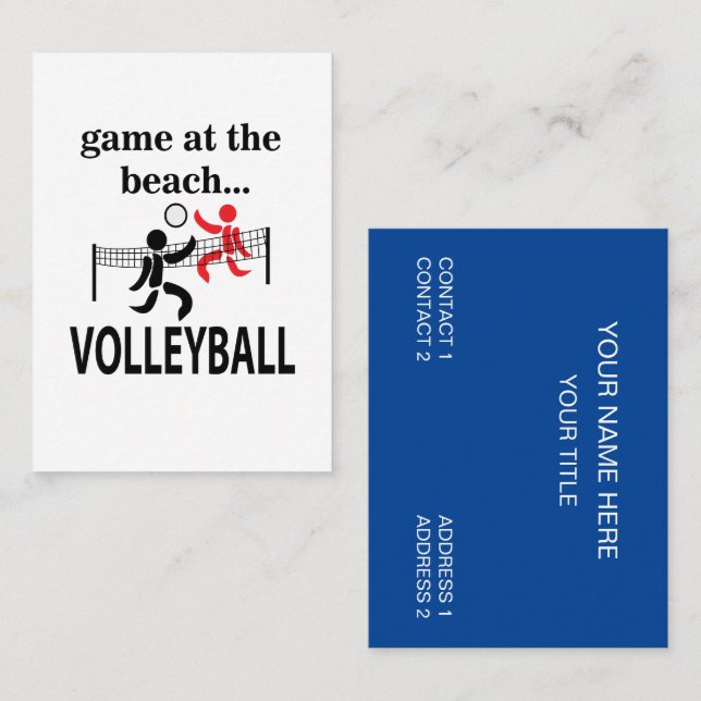 Volleyball Beach Volleyball Sporttrainer Visitenkarte (Vorne/Hinten)