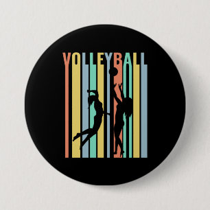 Volleyball Beachvolleyball Retro Button
