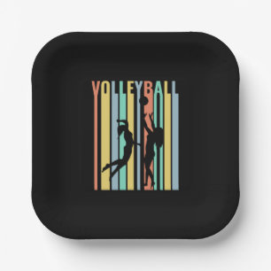 Volleyball Beachvolleyball Retro Pappteller