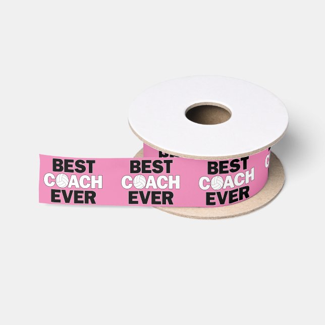 Volleyball Bester Trainer je Sportteam Farbe Satinband (Spule)