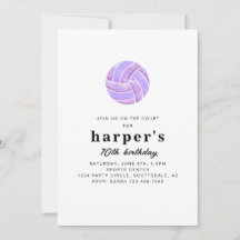 Volleyball Birthday Invitation