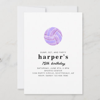 Volleyball Birthday Party Invitation  Einladung