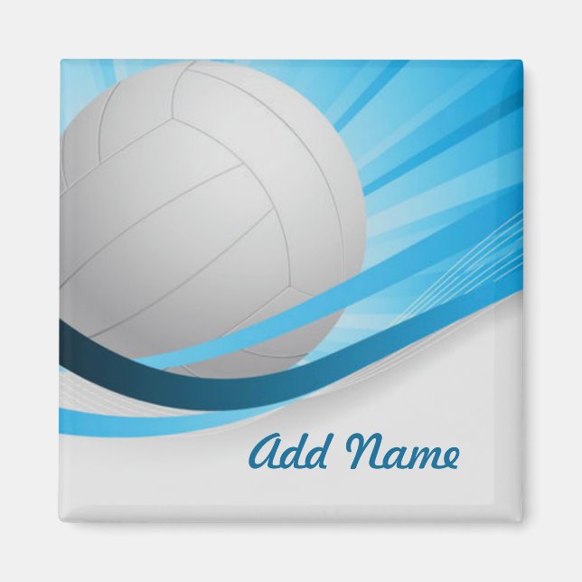 Volleyball blau Anpassen Magnet (Vorne)