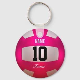 Volleyball-Bright Pink anpassen Schlüsselanhänger