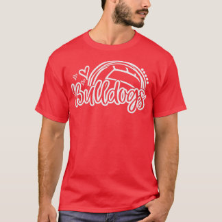 Volleyball Bulldogs School Sports Fan eam Spirit T-Shirt