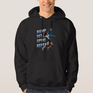 Volleyball Bump Set Spike Wiederholung Mädchen Spo Hoodie