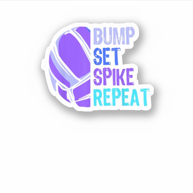 Volleyball Bump Set Spike Wiederholung Volleyball  Aufkleber (Vorderseite)